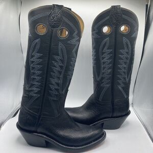 Bowman's Wilson Montana Sz 5.5‎ Approx Black Custom Leather Cowboy Western Boots